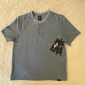 Men’s Skechers Blue/grey Shortsleeved Henley Tee